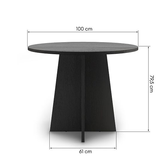 Kulatý jídelní stůl Merlo 100 cm, černý