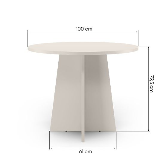 Kulatý jídelní stůl Merlo 100 cm, kašmír