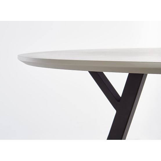 Kulatý stůl BALROG, konstrukce - černá, deska - světle šedá (2p=1ks)