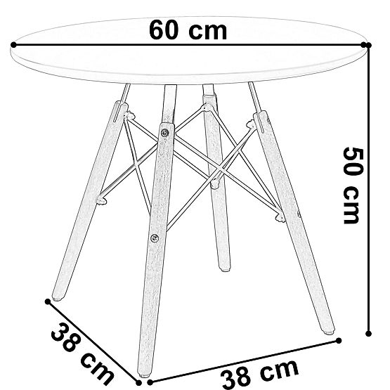 Kulatý stůl PARIS DTW 60 cm bílý