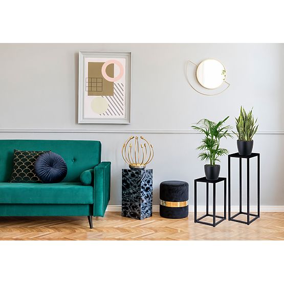 Květinový stojan Piatto loft 40 cm černý