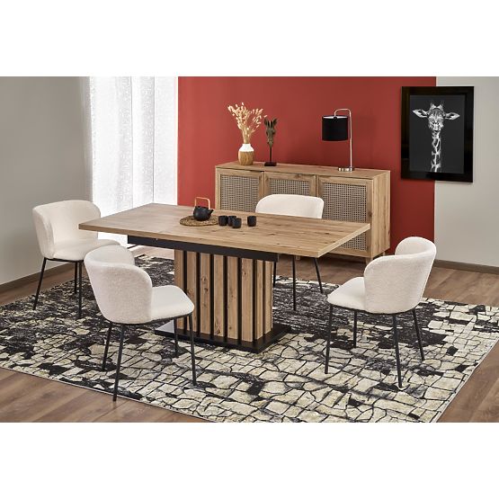 LAMELLO rozkládací stůl 160-210/90 cm dub artisan/černý 