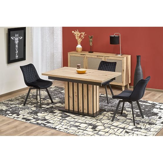 LAMELLO rozkládací stůl 160-210/90 cm dub artisan/černý 