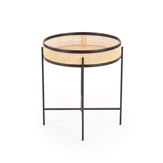 LANIPA stolek černý / přírodní ratan (1p=1ks)