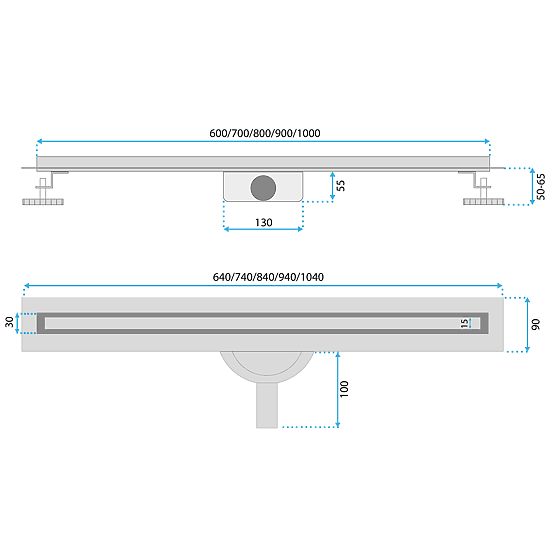Lineární odtok REA NEOX SLIM PRO kartáčovaná měď 60