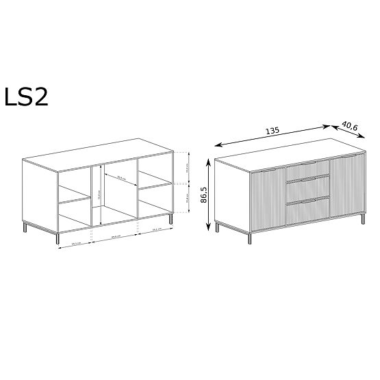 LINKaSTYLE komoda LS2 kašmír