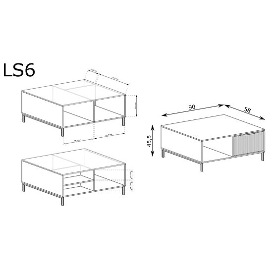 LINKaSTYLE konferenční stolek LS6 kašmír