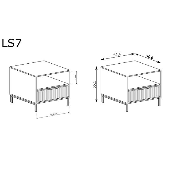 LINKaSTYLE noční stolek LS7 kašmír
