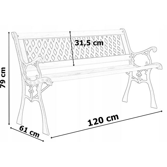 Litinová zahradní lavička KARO