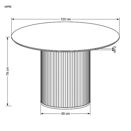 LOPEZ kulatý stůl, přírodní dub (2p=1ks)