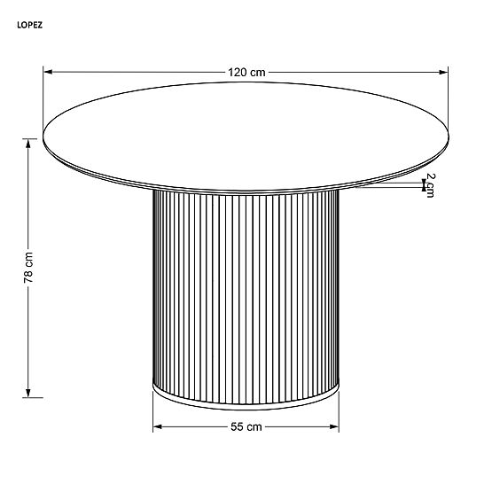 LOPEZ kulatý stůl, přírodní dub (2p=1ks)