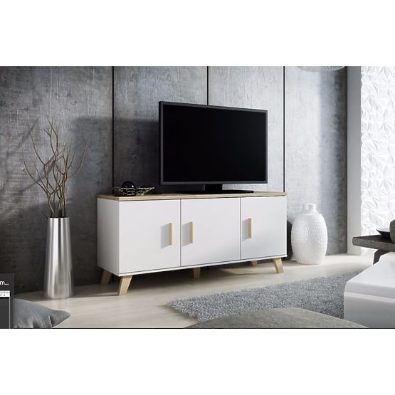 LOTTA KOMODA 150 (3D) BÍLÁ/ DUB SONOMA