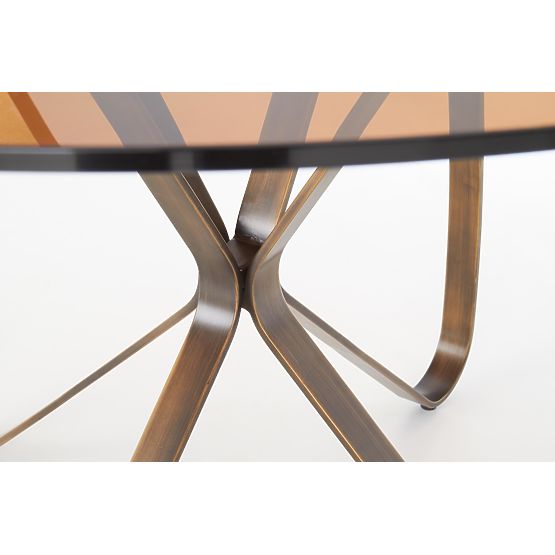 LUNGO stůl zlatý antický / hnědý (2p=1ks)