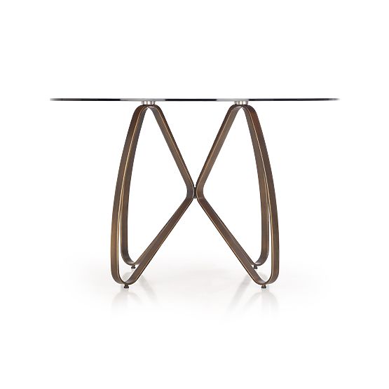 LUNGO stůl zlatý antický / hnědý (2p=1ks)