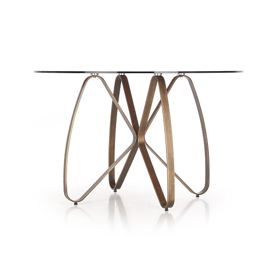 LUNGO stůl zlatý antický / hnědý (2p=1ks)