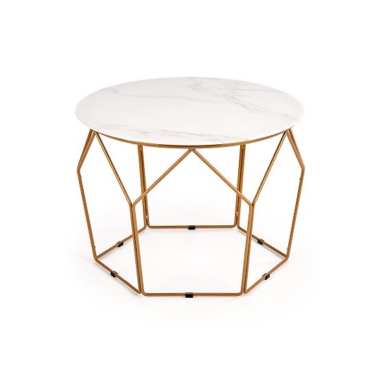 MADISON konferenční stolek zlatý / mramor (2p=1ks)