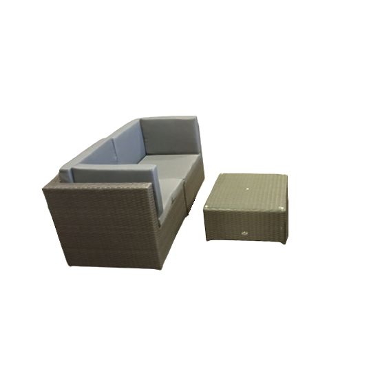 Malá sada na terasu z technoratanu (sofa+stolek) TINTO šedá