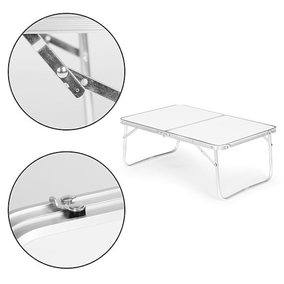 Malý turistický skládací piknikový stůl 60x40 cm bílý MultiGarden