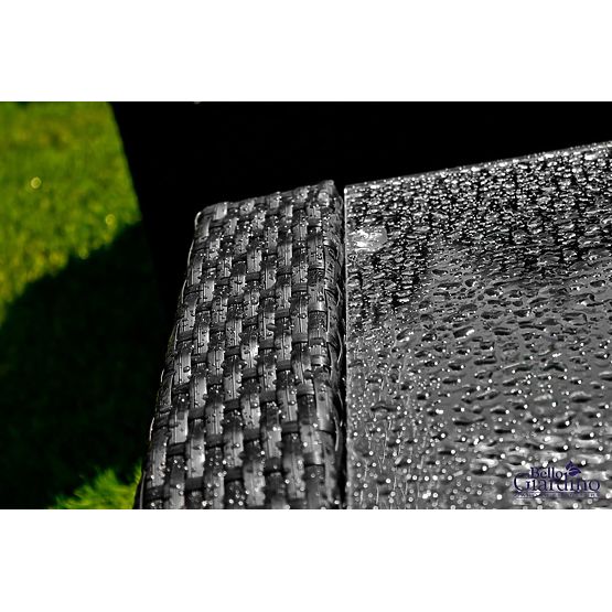 Zahradní nábytek z technorattanu (sofa 123cm, 2 x fotel + stolik) UNICO czarny