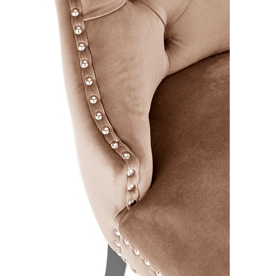 MIYA židle černá / potah: béžová (1p=2ks)