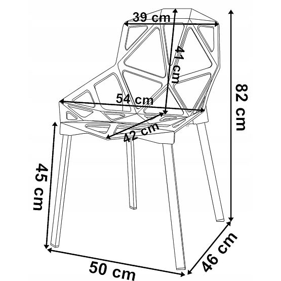 Moderní krajkové křeslo VECTOR černé
