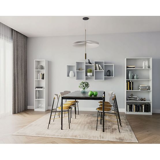 Moderní závěsná police s 8 policemi bílá