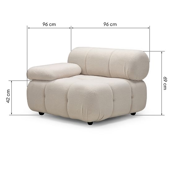 Modul levostranný Fluf Big světle béžový, boucle