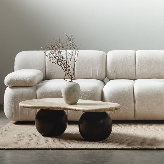 Modul levostranný Fluf Big světle béžový, boucle