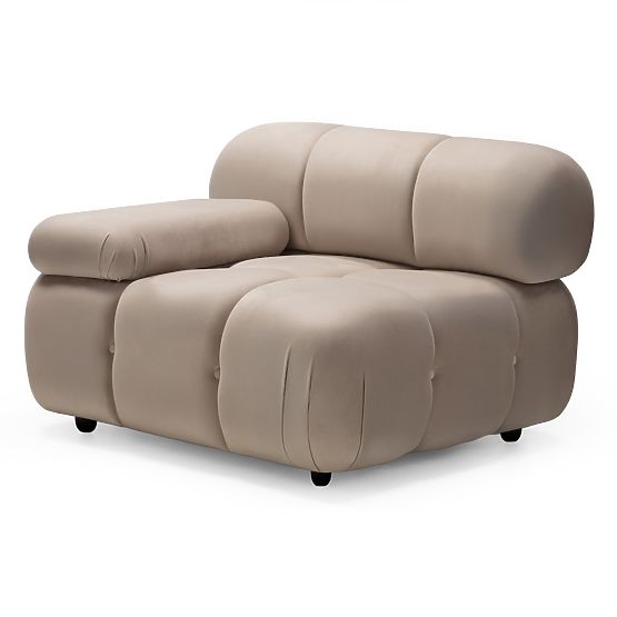 Modul levostranný Fluf Big světle béžový, sametový