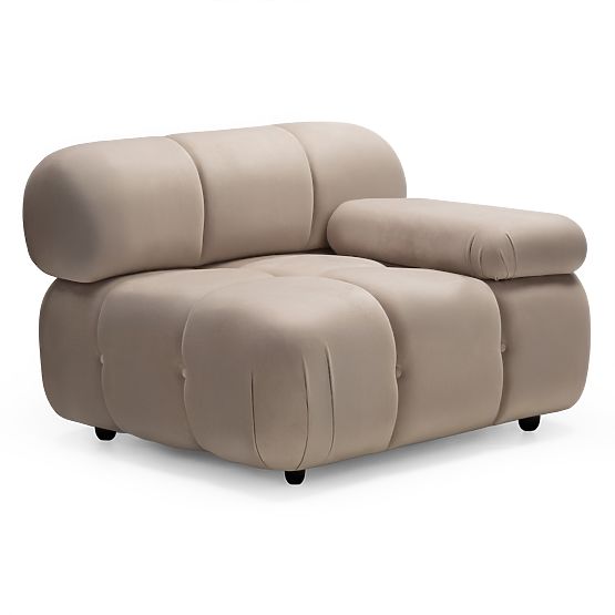 Modul pravostranný Fluf Big světle béžový, sametový