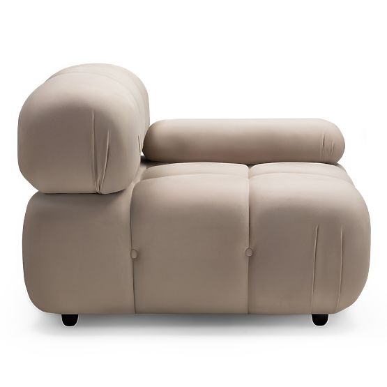 Modul pravostranný Fluf Big světle béžový, sametový