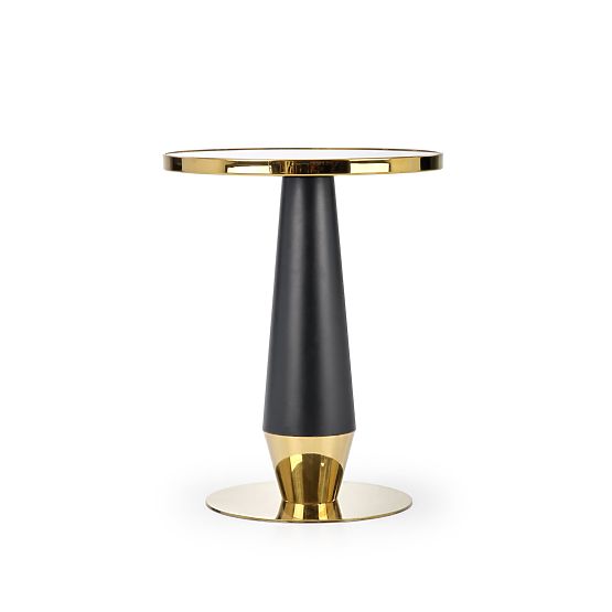 MOLINA kulatý stůl, černý mramor / černá / zlatá (2p=1ks)