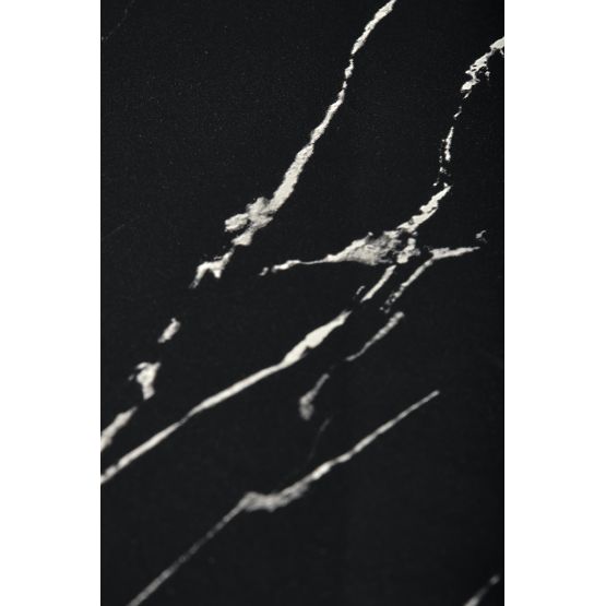 MOLINA kulatý stůl, černý mramor / černá / zlatá (2p=1ks)