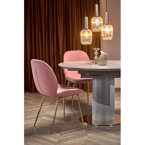 MUSCAT rozkládací stůl deska - šedý mramor, noha - světle šedá / zlatá (3p=1ks)