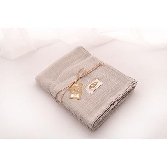 Mušelínový přehoz na postel 210x240 světle šedý