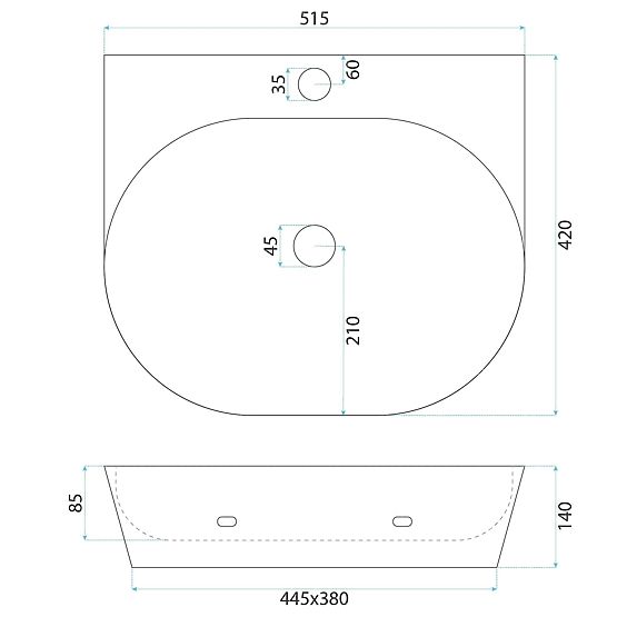 Nábytkové / nástěnné umyvadlo Rea Kim 52