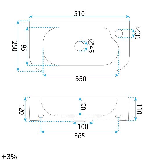 Nábytkové / nástěnné umyvadlo Rea Odetta
