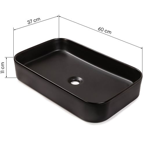 Nábytkové umyvadlo Carre 60 cm, černé