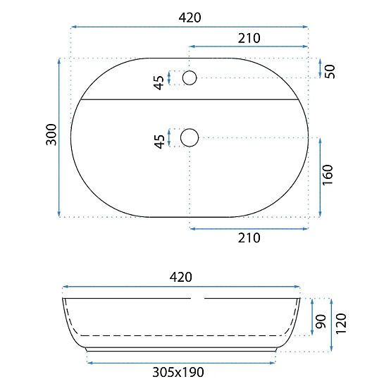 Nábytkové umyvadlo REA Aura 42