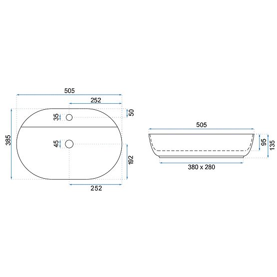 Nábytkové umyvadlo REA Aura 51