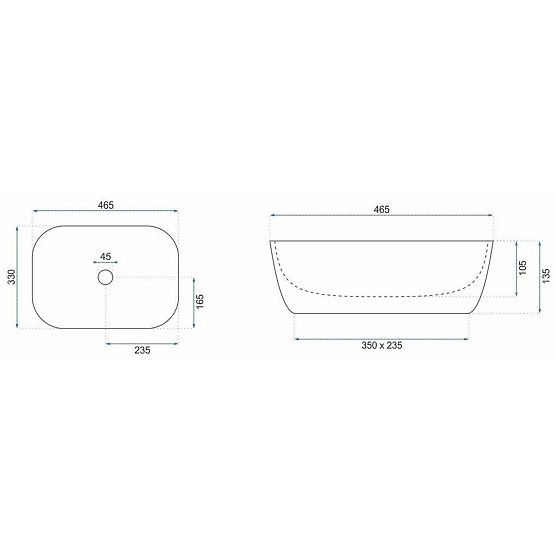 Nábytkové umyvadlo Rea Belinda COPPER BRUSH / Černá