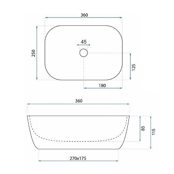 Nábytkové umyvadlo Rea Belinda mini stone matt