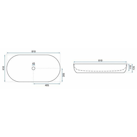 Nábytkové umyvadlo REA CLEO 81 Aiax Shiny