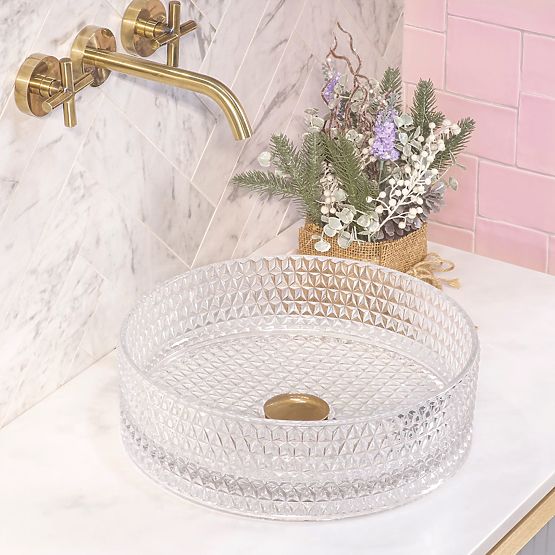 Nábytkové umyvadlo Rea Cristal Transparent 35