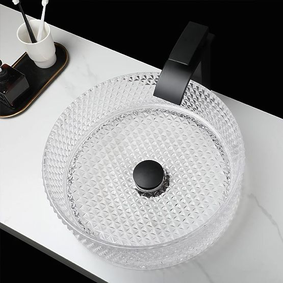 Nábytkové umyvadlo Rea Cristal Transparent 35