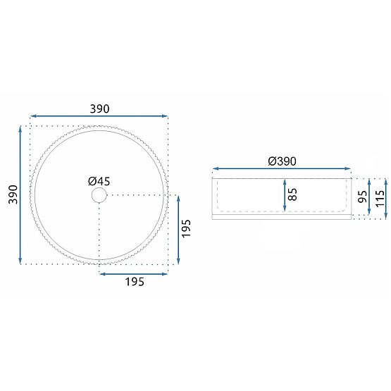 Nábytkové umyvadlo Rea Cristal Transparent 39