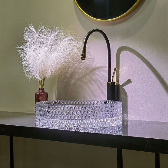 Nábytkové umyvadlo Rea Cristal Transparent 39