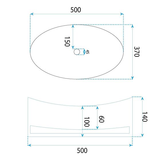 Nábytkové umyvadlo Rea Harper Transparentní