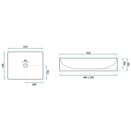 Nábytkové umyvadlo REA Inga Black Marble Mat