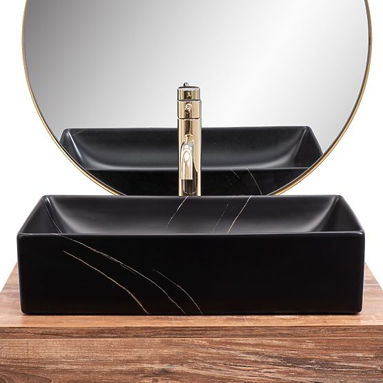 Nábytkové umyvadlo REA Inga Black Marble Mat